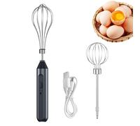 Kabelloser Hand-Eierschläger, Schneebesen, Stabmixer Akku-Handmixer Schneebesen, 3-Gang-verstellbarer, Abnehmbarer Edelstahlaufschäumer Für Eier, Küche, Saucen X