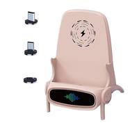 Kabelloser Ladeständer Für Mobilphone - Mini cargador inalámbrico PC ABS de 9,6 cm | Universeller Schnelllade-Stuhl-Handyhalter Tragbar Für Schreibtisch Büro Zuhause Grün Rosa Weiß Kompakt Und