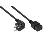 Kabelmeister Cable de alimentación de protección de Contacto Tipo E+F (90° Peso) a Conector Hembra C19, Negro, 1,00 mm², 0,5 m