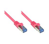Kabelmeister® Cable de Red Ethernet LAN Cat.6A con protección Nasal - S/FTP, PiMF, PVC, 500 MHz, Libre de halógenos, 10 Gigabit, Magenta, 2 m