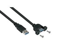 Kabelmeister InLine - Cable alargador USB 3.0 (conector A a conector hembra A, Premium, DATA AWG28/Power AWG24, UL, cobre, 0,5 m), color negro