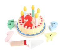 KABENFIS Corte de Madera Pastel de cumpleaños Juguetes Juego de Comida DIY Juego de simulación con Velas para niños y niñas