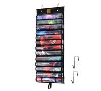 Kabinka Soporte para tapete de juego, bolsa de almacenamiento para MTG con 2 ganchos, se adapta a 12+1 alfombrillas de juego de cartas con ranuras de plástico transparente, organizador portátil para