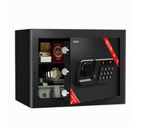 KABISAFE 25L Caja Fuerte con Cerradura Electrónica de Combinación, Caja Fuerte para el Hogar con Estante Extraíble Luz Sensor de Pared para Proteger Dinero, Documentos