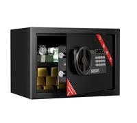 KABISAFE Caja Fuerte Digital con Combinación, Caja Fuerte para Muebles con Cerradura de Llave y Alarma, Caja Fuerte Segura para Casa con Estante Extraíble para Joyas, Dinero en Efectivo y Documentos