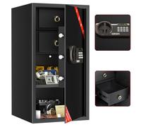 KABISAFE Tresor Safe Caja fuerte para muebles para el hogar, caja fuerte de dinero con cerradura de combinación y llave, caja fuerte de pared con sensor de luz y teclado digital para dormitorio, hotel