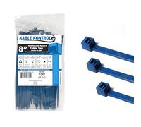 Kable Kontrol Sujetacables de metal azul detectable, 200 mm x 4,8 mm, paquete de 100, bridas de nailon con infusión de hierro de 8 pulgadas, envolturas de corbata multiusos, mecanismo de autobloqueo