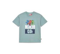 Kabooki Lego NINJAGO Camiseta para niños y niñas - Jersey suave individual, estampado frontal | Ropa diaria, azul verdoso, 128