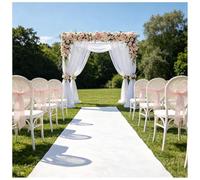 KaBuea 140GSM Thick Wedding Aisle Runner Carpet Rug, Durable Floor Runner for Christmas Thanksgiving Party, Hallway & Outdoor Event Decor(3'11" x 49'3" (Rectangular))