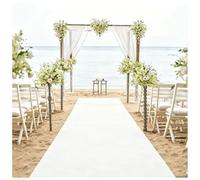 KaBuea Alfombra de 140GSM de Grosor, Alfombra de Pasarela Blanca for Ceremonia de Boda, decoración de Iglesia, Playa y Fiesta al Aire Libre(3'3" x 65'7" (Rectangular))
