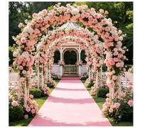 KaBuea Alfombra Rosa for Pasillo de Boda, Alfombra de Pasarela Reutilizable for Interiores y Exteriores for decoración de Baile, Iglesia, jardín y Fiesta(3'3" x 65'7" (Rectangular))