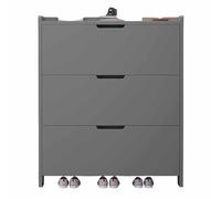 KaBuea Armario para Zapatos Estrecho de Madera Maciza con Gran Capacidad, 3 Compartimentos abatibles, a Prueba de Polvo para el recibidor del hogar