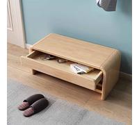 KaBuea Banco de Zapatos Multifuncional Impermeable de Madera Maciza, cajón Grande y Estante Abierto Inferior, Organizador Duradero for Pasillo, Dormitorio, hogar(A,80cm)