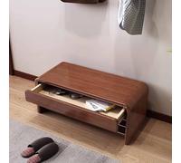 KaBuea Banco de Zapatos Multifuncional Impermeable de Madera Maciza, cajón Grande y Estante Abierto Inferior, Organizador Duradero for Pasillo, Dormitorio, hogar(B,80cm)