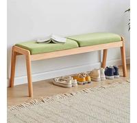 KaBuea Banco de Zapatos pequeño con cojín de Lino extraíble, con Marco de Madera Maciza, práctico Organizador de Entrada for Pasillo, Dormitorio, apartamento, Espacios pequeños(79cm)