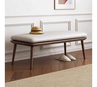 KaBuea Banco para Dormitorio Banco tapizado para el Extremo de la Cama Escuadra Interior Pequeño reposapiés con Patas de Madera para la Cocina, la Entrada y la Ventana del salón