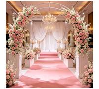 KaBuea Camino de Pasillo Rosa for Boda, Alfombra de Corredor Suave, Alfombra de Pasarela Interior y Exterior for decoración de Iglesia, Fiesta y Boda(3'11" x 82' (Rectangular))