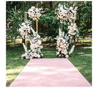 KaBuea Camino de Pasillo Rosa Resistente, Alfombra Antideslizante for Bodas, Fiestas de Princesas, inauguración de hoteles y decoración de Eventos(3'11" x 32'10" (Rectangular))