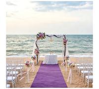 KaBuea Elegante y romántico Camino de Pasillo Morado, decoración Duradera for el Suelo de la Boda, Alfombra Reutilizable fácil de Colocar for Todas Las Ocasiones(3'11" x 82' (Rectangular))
