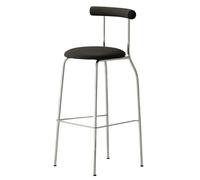 KaBuea Height Bar Stools, PU Leather Upholstered Seat Metal Legs Bar Chair with Backs for Kitchen Pub with Footrest Armless Dining(1pcs Orange,65 cm/25.59 in)
