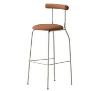 KaBuea Height Bar Stools, PU Leather Upholstered Seat Metal Legs Bar Chair with Backs for Kitchen Pub with Footrest Armless Dining(1pcs Black,55 cm/21.65 in)