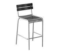 KaBuea Iron Bar Stools, PU Leather Upholstered Seat Metal Legs Chair with Backs For Kitchen Pub with Footrest Armless Dining(Black,55cm/21.65in)