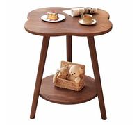 KaBuea Mesa Auxiliar de Almacenamiento de 2 Niveles, Patas Resistentes de Madera Maciza y Tablero de MDF, Mesa Auxiliar compacta for Sala de Estar y Dormitorio.(40x40x72cm)