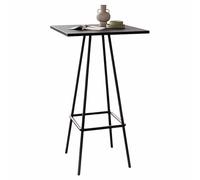 KaBuea Mesa Cuadrada de Bar de 105 cm - Patas de Metal Negro, Mesa compacta de Altura de mostrador para cocinas pequeñas, comedores y Apartamentos