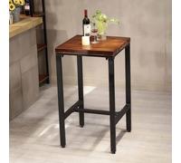 KaBuea Mesa de Bar para hogar, Forma Cuadrada, 105 cm de Altura - Tablero de Madera auténtica con Estructura de Metal Negro, Ideal para restaurantes, cafeterías y Apartamentos