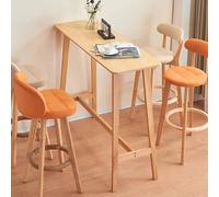 KaBuea Mesa de Bar Rectangular, mesas Altas de Comedor de Desayuno con reposapiés, Escritorio de café de Pub con Marco de Madera para Sala de Estar de Cocina de Espacio pequeño