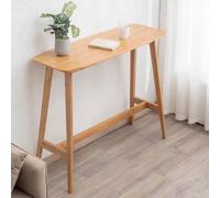KaBuea Mesa de Bar Rectangular, mesas Altas de Comedor de Desayuno con reposapiés, Escritorio de café de Pub con Marco de Madera para Sala de Estar de Cocina de Espacio pequeño