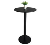 KaBuea Mesa de Bar Redonda de 60 cm con Tapa para cócteles en un Pub de Copas Bistro de pequeño Lugar, Estructura de Metal Negro (105 cm de Altura)