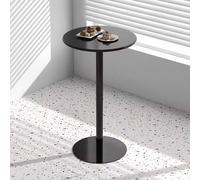 KaBuea Mesa de Bar Redonda de 60 cm con Tapa para cócteles en un Pub de Copas Bistro de pequeño Lugar, Estructura de Metal Negro (105 cm de Altura)