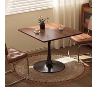 KaBuea Mesa de Comedor para 2-4 Personas, Mesa de Cocina Cuadrada, mesas de Comedor de Granja de 73 cm de Altura con Base metálica Circular para Cocina, Sala de Estar