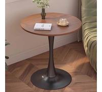 KaBuea Mesa de Comedor Redonda 50-80cm Pequeña Mesa de Cocina Retro para Comedor, Estilo Industrial rústico marrón y Negro