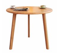 KaBuea Mesa de Comedor Redonda de Madera Maciza de Mediados de Siglo con 3 Patas, Capacidad para 4 Personas para la Cocina del hogar, Espacio pequeño, dinettes, 80 cm / 90 cm