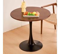 KaBuea Mesa de Comedor Redonda, Mesa de Centro Circular Industrial con Pata de Metal, Mesa Auxiliar de sofá Accent Center para Sala de Estar, Cocina, Vetas de Madera