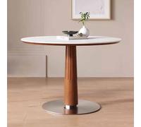 KaBuea Mesa de Comedor Redonda para 4-6 Personas Mesa de Comedor Industrial de Granja con Tablero de Madera de 3 cm de Espesor Círculo rústico Base de Metal para la Cena