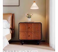 KaBuea Mesita de Noche con 2 cajones de Gran Capacidad, Mesa Auxiliar Retro de Madera Maciza, sin instalación, Ideal for Dormitorio, habitación de Invitados y Espacios pequeños.(55x40x55cm)