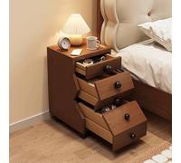 KaBuea Mesita de Noche Estrecha y pequeña de Madera Maciza con 3 cajones - No Requiere Montaje, Almacenamiento Compacto for Dormitorio/Junto a la Cama