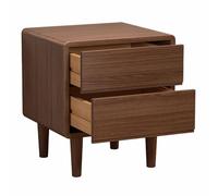 KaBuea Mesita de Noche pequeña de Madera Maciza, 2 cajones y Armario de Madera, sin ensamblaje, Ideal for Guardar Cosas en el Dormitorio.