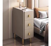 KaBuea No Installation Narrow Nightstand, Solid Wood 3 Drawers & Anti-Scratch Sofa Side Table, Ideal for Bedroom, Living Room, Apartment(25cm)