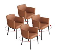 KaBuea Silla de Comedor giratoria de 360°, Juego de 1/2/4 sillones tapizados Modernos de Mediados de Siglo con Respaldo Medio, Patas de Metal Resistentes, Cocina y Comedor adecuados(Orange,4PCS)