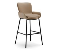 KaBuea Silla de mostrador Moderna de Lujo con Respaldo y reposapiés, Taburete de Bar Ideal for mostradores, Bares domésticos e Islas de Cocina(Coffee,75cm/29.5in)
