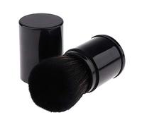 Kabuki - Brocha retráctil para base de maquillaje de viaje, para colorete, bronceador y polvo negro