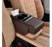 KABUTM Cojín de Apoyabrazos de Coche para Alfa Romeo Giulia Type 952 Business/Sprint/Executive/TI/Veloce/Veloce TI/Quadrifoglio, Almohada para Reposabrazos de Consola Central de Cuero,C Coffee