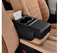KABUTM Cojín de Apoyabrazos de Coche para Seat Altea/Altea XL/Altea Freetrack, Almohada para Reposabrazos de Consola Central de Cuero, Multifuncional Interior Accesorios,A Black