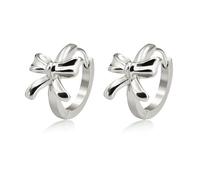 Kabwea 1 par de pendientes de lazo plateados, pendientes, tachuelas, pendientes