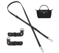 Kabwea correa de hombro de cuero genuino de transporte de la correa del bolso Bolsas de Conversión Kit Crossbody Mujeres de cuero correa de hombro correas de transporte correas del bolso (Negro)