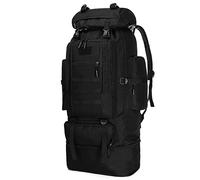 Kabxhueo 100L Gran Capacidad Mochila Crossfit, Bolsas de Asalto Impermeables de Camuflaje Plegable Mochila Supervivencia, Montañismo, Senderismo, Trekking, Acampada, Aventura o Viajes,Negro